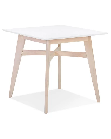 Table en bois massif STEFFIE couleur naturelle blanchi