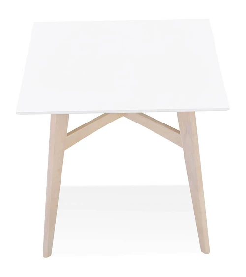 Table en bois massif STEFFIE couleur naturelle blanchi