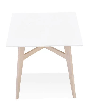 Table en bois massif STEFFIE couleur naturelle blanchi