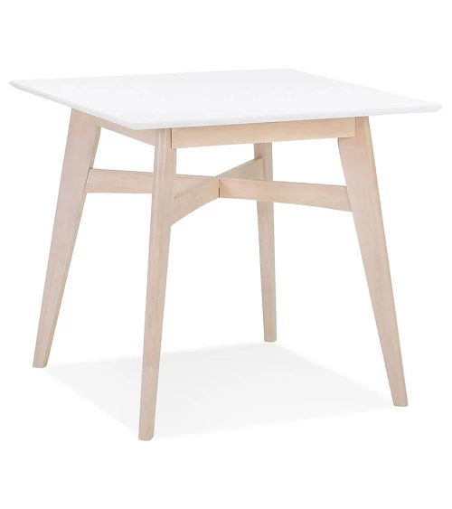 Table en bois massif STEFFIE couleur naturelle blanchi