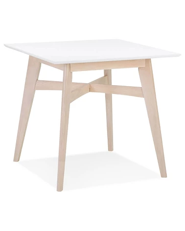 Table en bois massif STEFFIE couleur naturelle blanchi