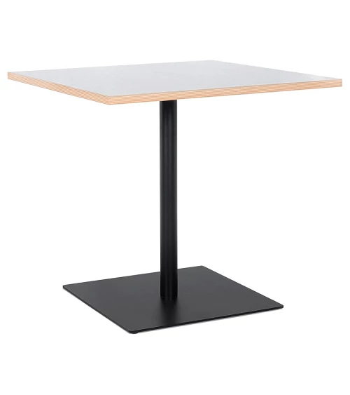 Table carrée design metal BABA Bois mélaminé Blanc