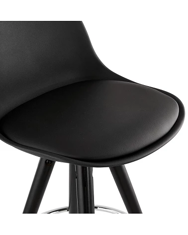 Tabouret de bar design bois noir SUPRO MINI Noir