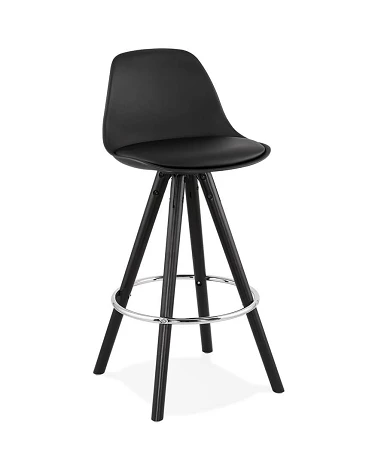 Tabouret de bar design bois noir SUPRO MINI Noir