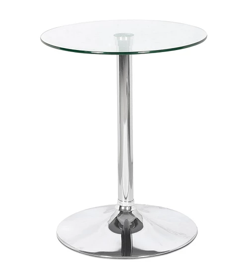 Table ronde métal IKE plateau verre