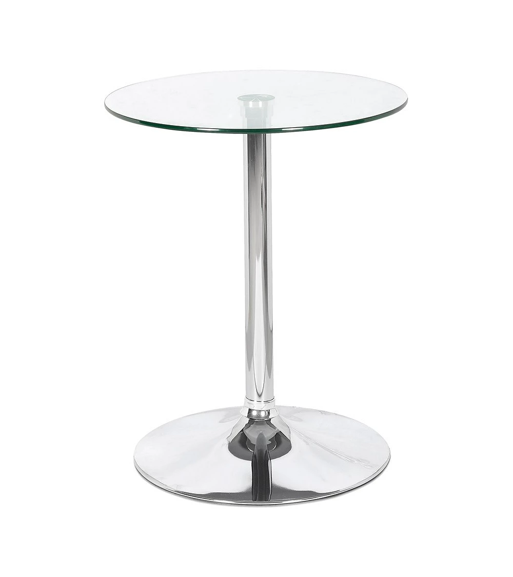 Table ronde métal IKE plateau verre