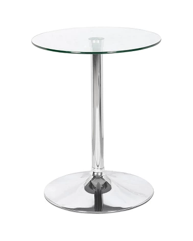 Table ronde métal IKE plateau verre