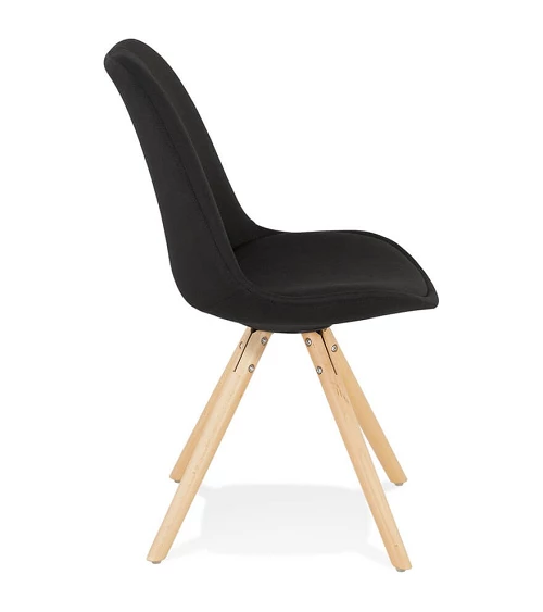 Chaise scandinave BRASA bois naturel tissu Noir