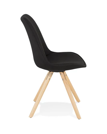 Chaise scandinave BRASA bois naturel tissu Noir