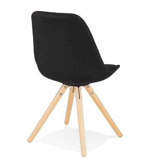 Chaise scandinave BRASA bois naturel tissu Noir