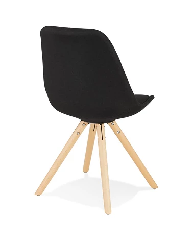 Chaise scandinave BRASA bois naturel tissu Noir