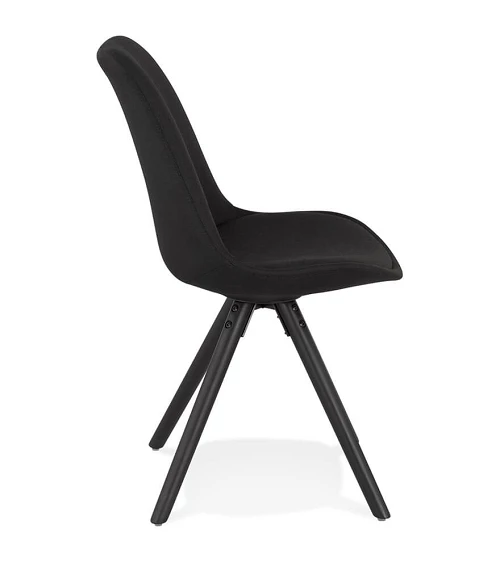 Chaise scandinave BRASA bois Noir tissu Noir