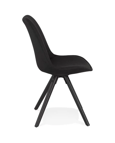 Chaise scandinave BRASA bois Noir tissu Noir