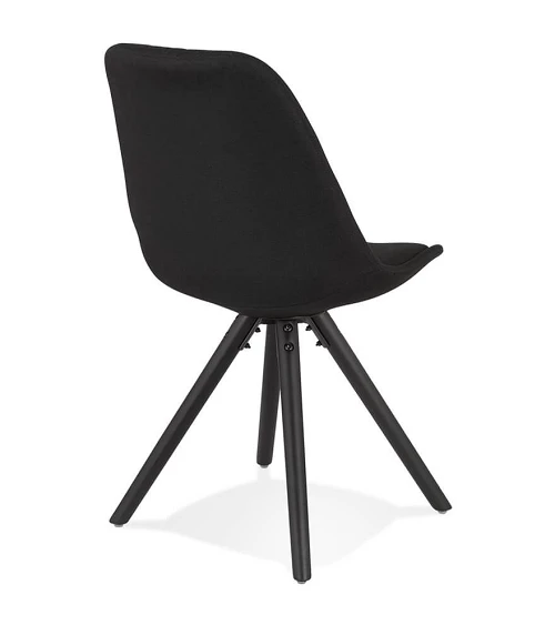 Chaise scandinave BRASA bois Noir tissu Noir