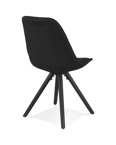 Chaise scandinave BRASA bois Noir tissu Noir