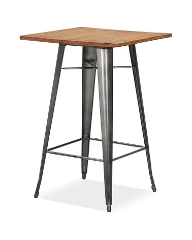 Table Bar style industriel métal FRANKLIN Pin Marron