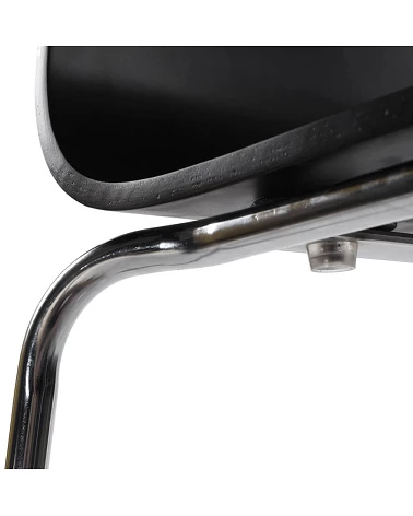 Chaise de bar design Cobe bois Noir et métal Chrome