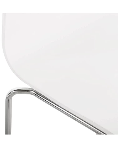 Chaise de bar design Cobe bois Blanc et métal Chrome