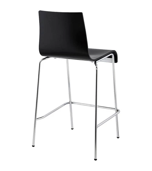 Chaise de bar design Cobe Mini Noire et metal Chrome