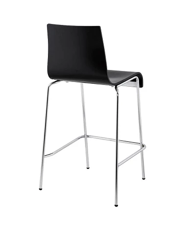 Chaise de bar design Cobe Mini Noire et metal Chrome