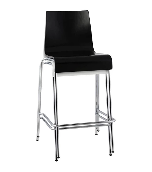 Chaise de bar design Cobe Mini Noire et metal Chrome