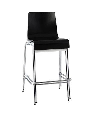 Chaise de bar design Cobe Mini Noire et metal Chrome