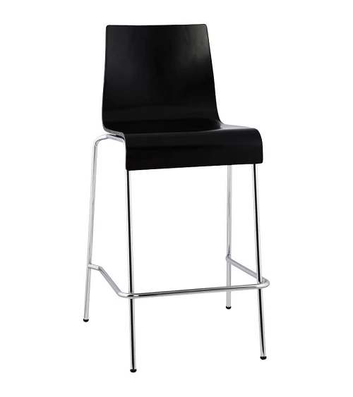 Chaise de bar design Cobe Mini Noire et metal Chrome