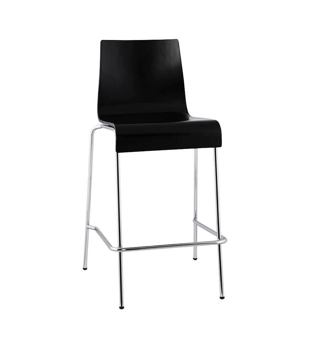 Chaise de bar design Cobe Mini Noire et metal Chrome