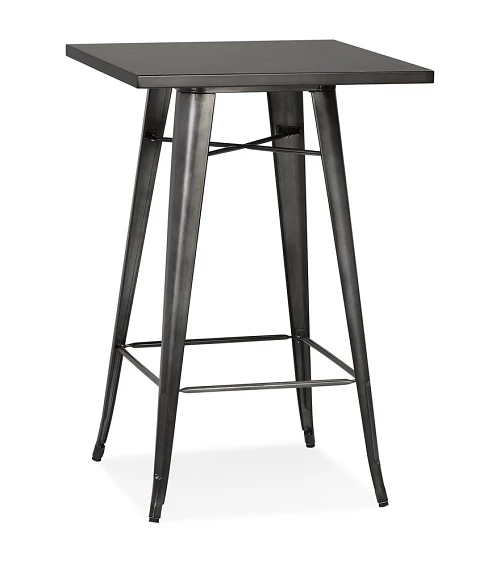 Table Bar style industriel métal FRANKLIN Pin Gris Foncé