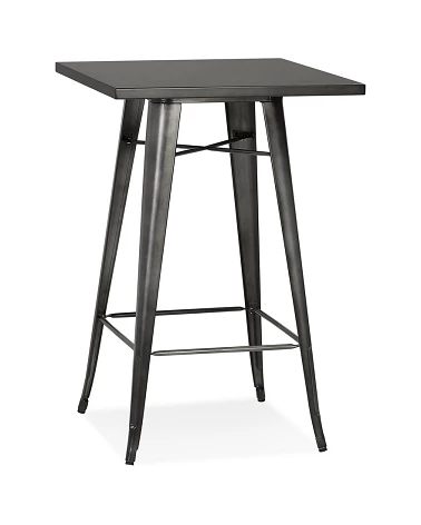 Table Bar style industriel métal FRANKLIN Pin Gris Foncé