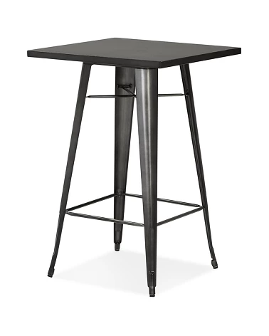 Table Bar style industriel métal FRANKLIN Pin Gris Foncé