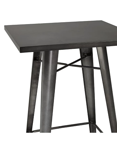 Table Bar style industriel métal FRANKLIN Pin Gris Foncé