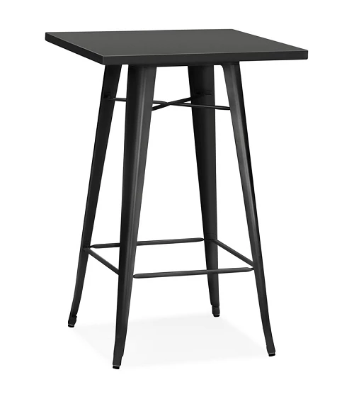 Table Bar style industriel métal FRANKLIN Pin Noir