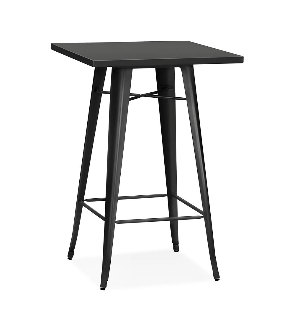 Table Bar style industriel métal FRANKLIN Pin Noir