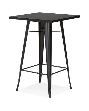 Table Bar style industriel métal FRANKLIN Pin Noir