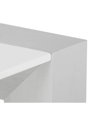 Table extensible aluminium Vigo laque blanc