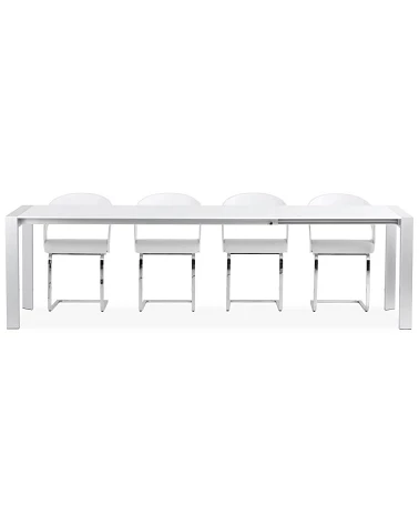 Table extensible aluminium Vigo laque blanc