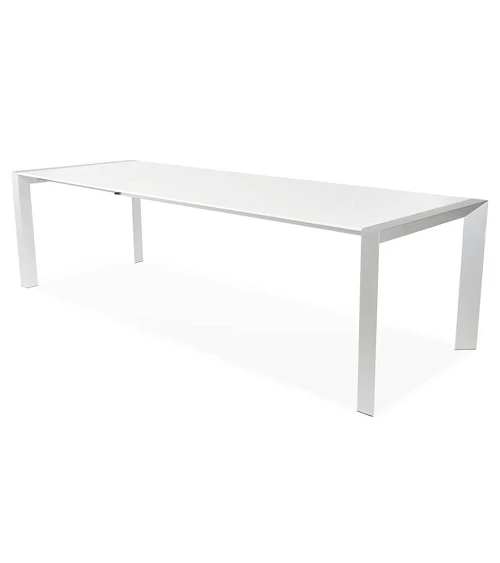 Table extensible aluminium Vigo laque blanc