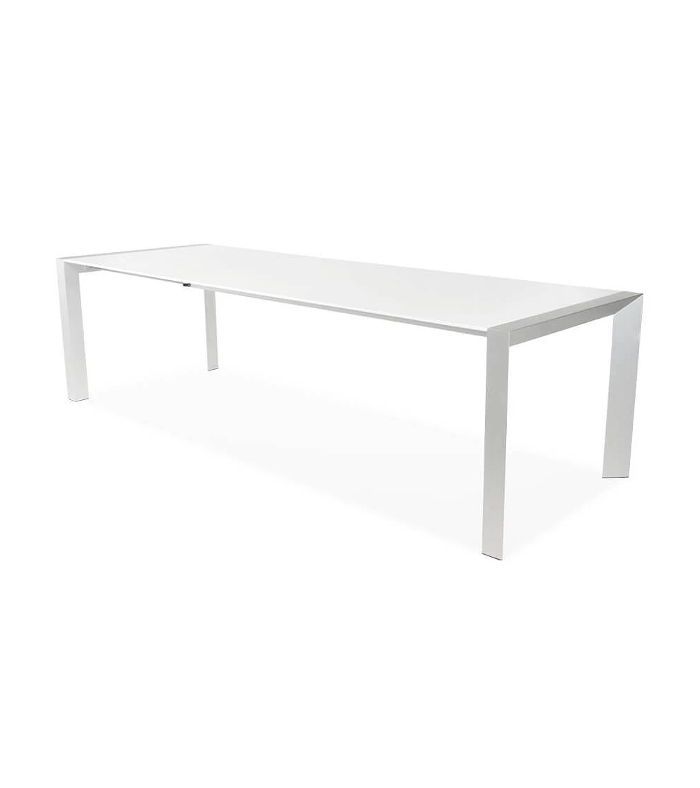 Table extensible aluminium Vigo laque blanc