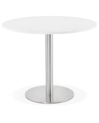 Table ronde design 90 cm Godet blanc