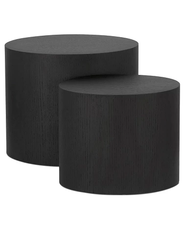 Lot de 2 tables d'appoint TRUNKO Bois plaqué chêne noir