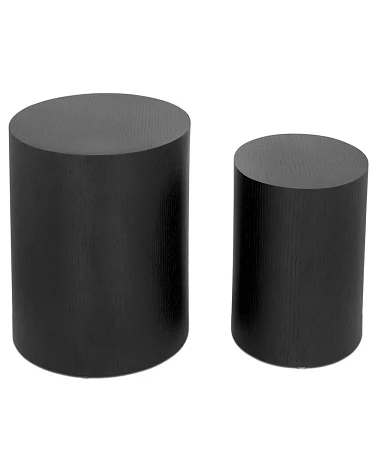 Lot de 2 tables d'appoint TRUNKO Bois plaqué chêne noir