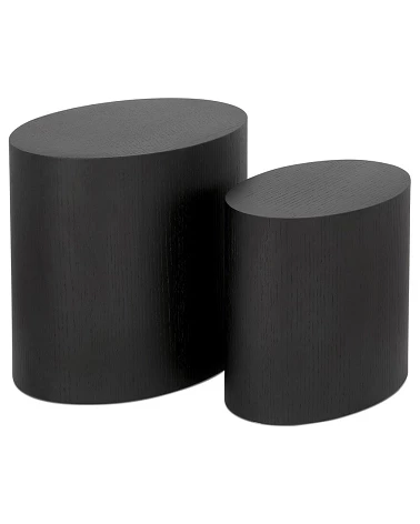 Lot de 2 tables d'appoint TRUNKO Bois plaqué chêne noir