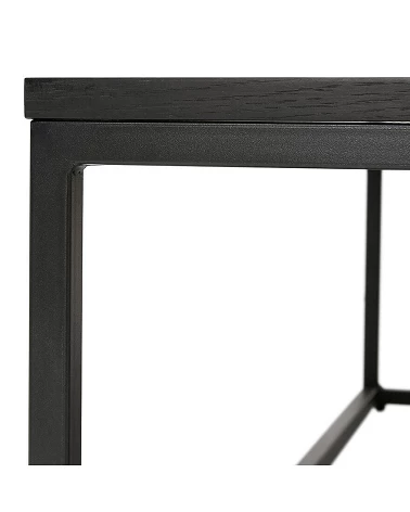 Table basse Métal PRETTI Bois plaque chene noir