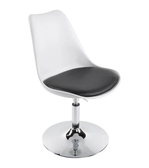 Chaise design blanche VICTORIA simili cuir Noir