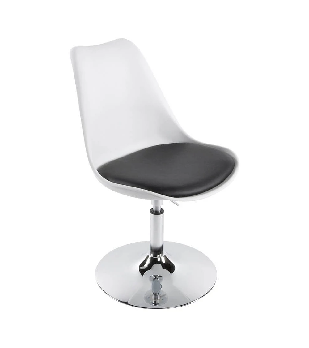 Chaise design blanche VICTORIA simili cuir Noir