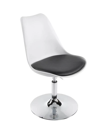 Chaise design blanche VICTORIA simili cuir Noir