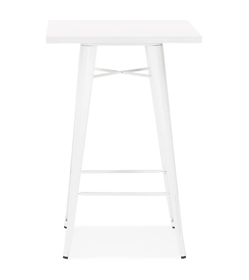 Table Bar style industriel métal FRANKLIN Pin Blanc