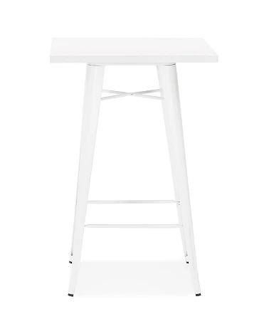 Table Bar style industriel métal FRANKLIN Pin Blanc