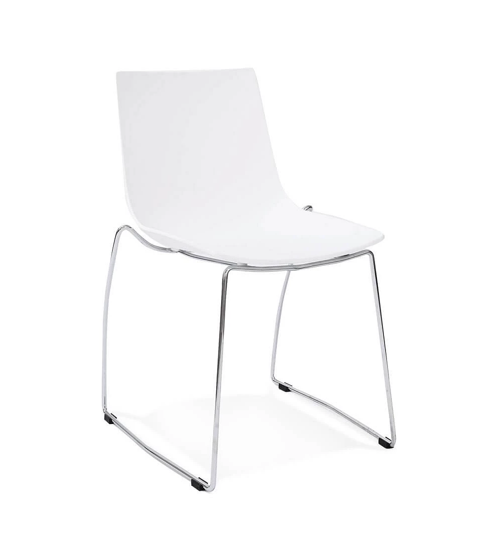 Chaise Design 'TIKADA" Blanche en matiere plastique